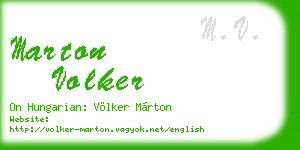 marton volker business card
