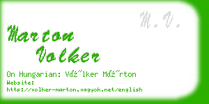 marton volker business card